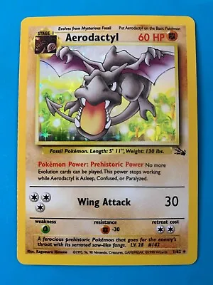 $14 • Buy Aerodactyl 1/62 Fossil Set Holo Rare Vintage 1999 Pokemon Card - NM