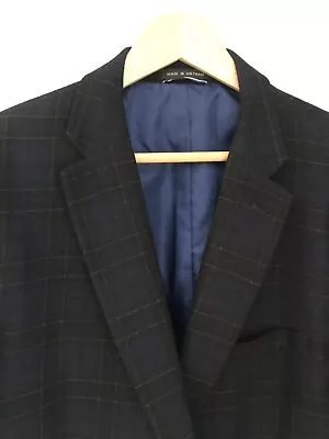 Tommy Hilfiger Navy Blue Green WINDOWPANE BLAZER JACKET 48XL • $79.99