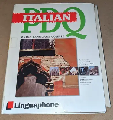 PDQ Italian By Linguaphone: Video Cassette Language Learning Pack • £10