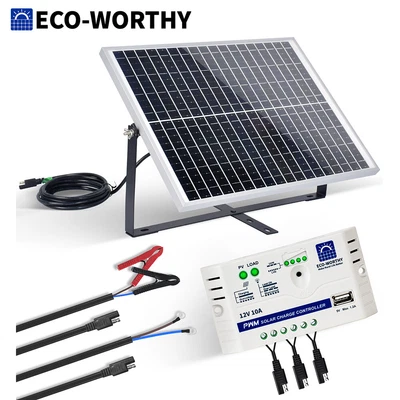 £52.99 • Buy 25W 12V Solar Panel Kit Adjustable Mount Bracket For Battery Maintenance Car RV