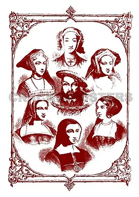 £7.95 • Buy Henry VIII And His Six Wives Vintage Poster. Tudor History. 