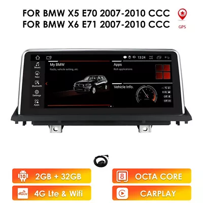 $395 • Buy 10.25  Android 10 Car GPS Stereo Multimedia For BMW X5 E70 X6 E71 CCC Carplay BT