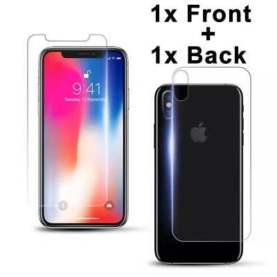 $6.99 • Buy FRONT AND BACK Tempered Glass Screen Protector IPhone XS Max XR 8 7 6S Plus