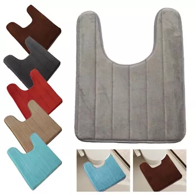 U-Shaped Water Absorbing Foam Bath Mats Toilet Bathroom Carpet Rug Anti-slip Top • $7.62