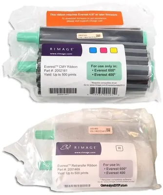 Rimage EVEREST CMY/Transfer Ribbon Combo (2002161 & 2001469) For Everest 400/600 • $179.99