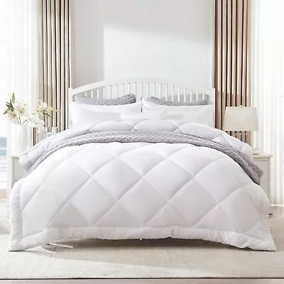 Down Alternative Queen Quilted Comforter With Machine Washable Cover • $19.90