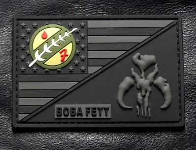 USA Flag Mandalorian Bounty Hunter Boba Patch (PVC Rubber-3.0 X 2.0-MTB5) • $7.95