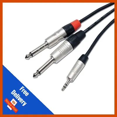 £8.29 • Buy 1m - 3m - 8m Y Lead Cable 3.5mm Stereo Jack To 2x 1/4  Mono Jack - Neutrik/Rean