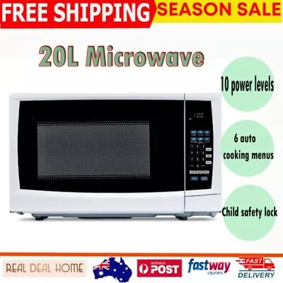 Microwave Oven 20L Electric 10 Power Levels 6 Auto Cooking Menu 1200w • $55.95