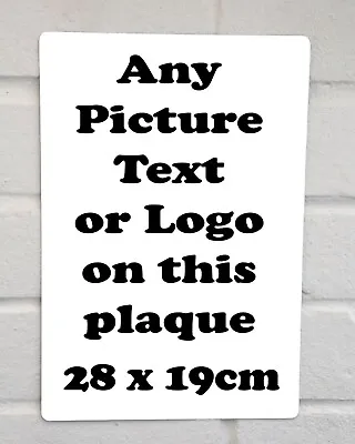 Custom Metal Wall Sign Large Photo Text Business Signage Logo Indoor Outdoor • £9.99