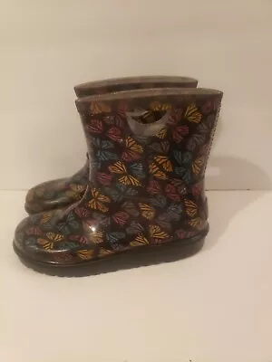 Ugg Rahjee Toddler Girls Multicolor Butterfly Rain Boots Size 12 • $20.99