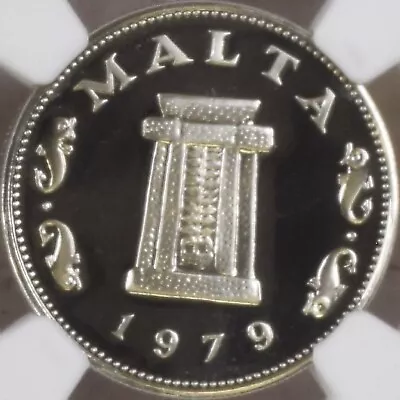 MALTA. 1979 5 Cents - NGC PF69 - Top Pop 🥇 Hagar Qim Ritual Altar 🐬 Rare • $152.99