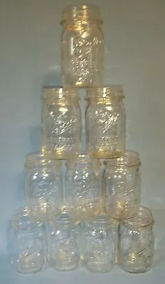 Lot Of Ball Pint Perfect Mason Ribbed Jars Canning Preserve Regular Mouth Strong • $45