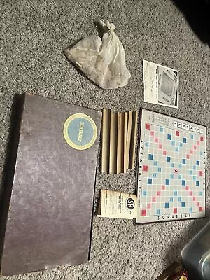 Vintage 1953 Scrabble Board Game Selchow Righter Selright Complete Set • $2.99