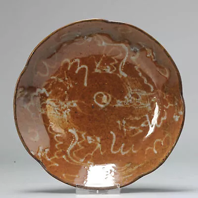 Antique Chinese 17C Porcelain Ming/Transitional Dish Brown White Glaze Scene • $3079.42