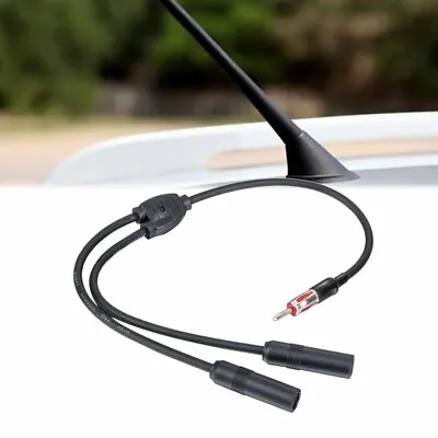 Car Antenna Cable Adapter Aluminum Plug In 1 For 2 Radio Antenna Extension Cable • $14.97