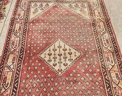 *4'x7' ANTIQUE C1910 CAUCASIAN MALAYR TRIBAL HAND-KNOTTED WOOL MUTED RUG • $168