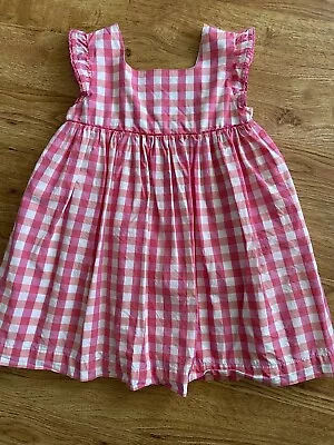 Mini Boden Girl’s Pink White Gingham Print Dress 3-4 Years  • $11.95