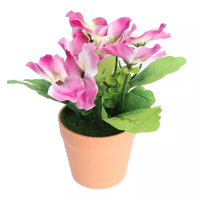  Artificial Flower Pot Potted Flowers Orchid Mini Fake Plants Office • £8.24
