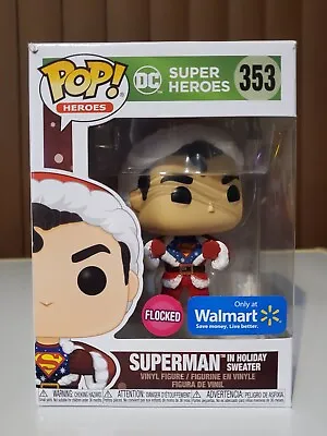 $19 • Buy Funko Pop DC Heroes Superman In Holiday Sweater 353 Flocked Walmart Christmas