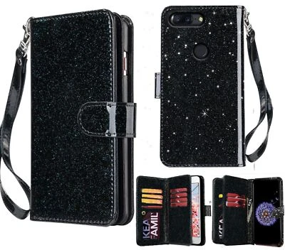 $11.55 • Buy Oneplus 5T Glitter Leather Triple Wallet Multi Card Slots Pockets