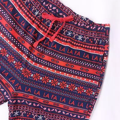 Men's Christmas Pyjama Bottoms Xmas PJ Pants Warm Comfy Pure Cotton Red Navy • £5.45