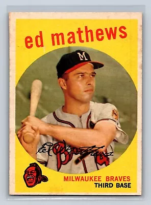 1959 Topps #450 Ed Mathews Milwaukee Braves • $34.99