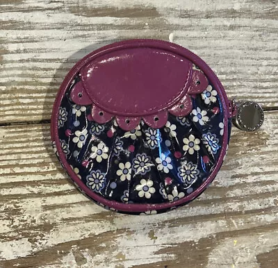 Vera Bradley Frill Peek-a-Boo Coin Purse In Boysenberry Change Wallet Floral • $8