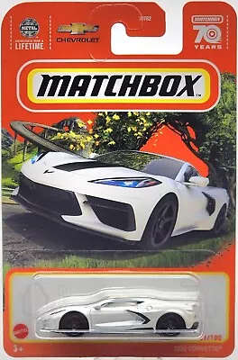 Matchbox 2022 Car Collection  Mainline  White 2020 Chevy Corvette! • $8.49