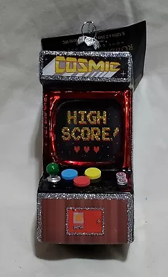 Robert Stanley Blown Glass 2023 Christmas Ornament: Cosmic Video Arcade Game • $15.95