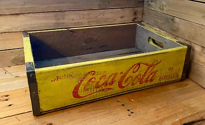 Genuine 1960's Yellow Wooden Coca-cola Crate • £30