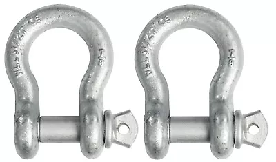 Pair 7/8  Clevis Screw Pin Anchor Bow Shackle D-Ring Nickel Plated 14000 Lbs • $33.98
