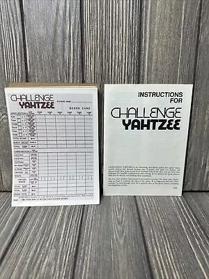 #2420 Challenge Yahtzee Instructions & 26 Score Cards 1978 • $8.99