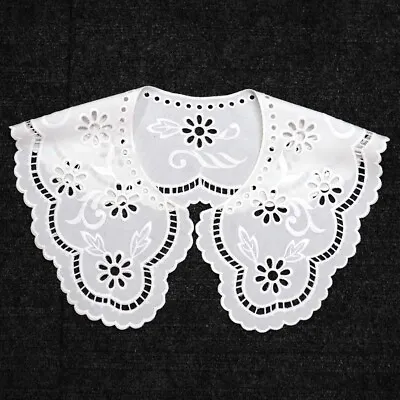 SOILED Style Large Lace Collar Sewn On Dressmaking Polyester Cotton.OFF WHITE • £3.99