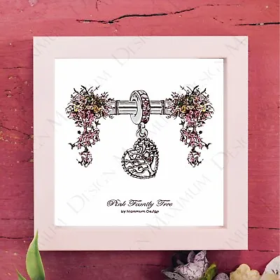 Pink Family Tree Digital Wall Art Printable Pendant Charm 796592CZSMX • £8.95