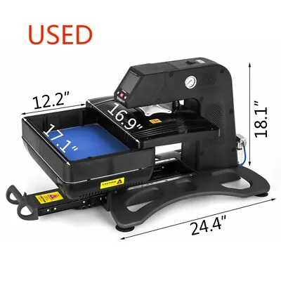 $651 • Buy Used 3D Pneumatic Vacuum Black Sublimation Heat Press Machine 9.8 *15  Art 110v