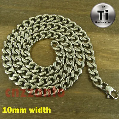 25.6 Inch Pure Titanium Ti Curb Link Chain Men Necklace Anti-allergy Ti191 • $48.99