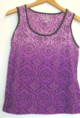 Made For Life Activewear Tank Top Womens Medium Purple Pattern Stretch Top • $12
