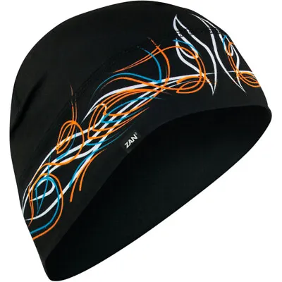 Zan Headgear SportFlex Beanie (Pinstripe Flame - Black / Orange / White / Blue) • $15.17