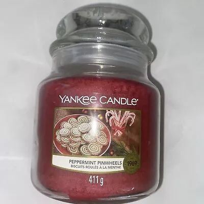 Yankee Candle Peppermint Pinwheels Medium Jar Christmas Scents • £20