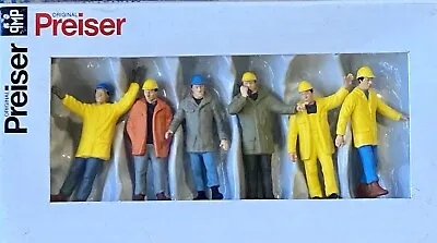 O Scale 1:50 Vintage Germany Preiser Miniature 6 Figure Set Train Workers 68214 • $37