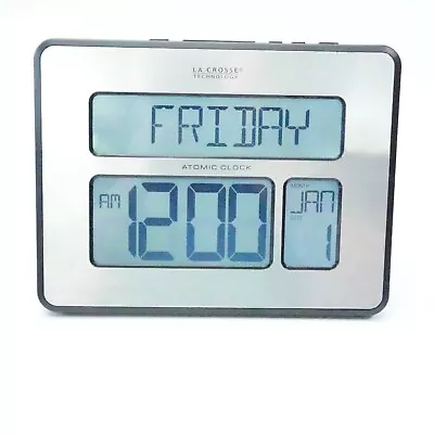 ATOMIC Digital Office Clock LCD Backlight LA CROSSE Technology 2  Numbers C86279 • $26.95