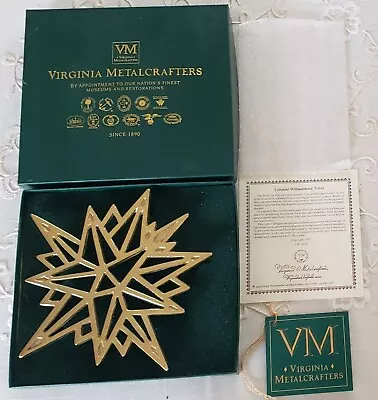 Vintage Virginia Metalcrafters Brass Trivet Moravian Star With Box • $24.99