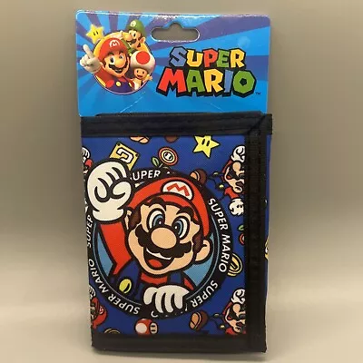 Super Mario Bros Trifold Wallet NWT Mario Mushrooms 🍄 Power Ups Nintendo • $11.90