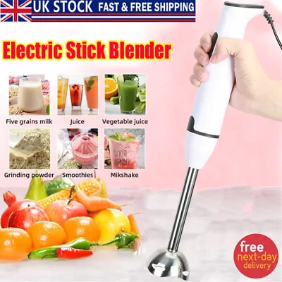 Electric Hand Blender Stick Stainless Steel Blades Food Mixer 400W Beaker Juice • £11.49