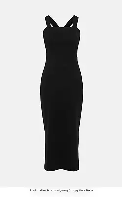 £239 - New - Karen Millen - Italian Signature Strappy Back Dress - Uk Size 16 • £149