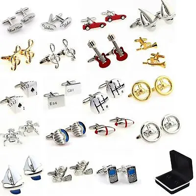 02-alloy Mens Cufflinks Car Sports Logo Object Auto Bond Uk Seller • £8.99