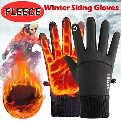 Winter Warm Full Finger Gloves Waterproof  Touch Screen Fleece Gloves Motorcycle • $8.99