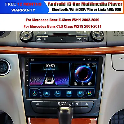 9 Android12 Car Stereo DAB Radio GPS Sat Nav For Mercedes Benz E-Class W211 E200 • £189.99