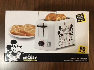 Disney Mickey Mouse 90 Years Two Slice Toaster White & Black  • $55